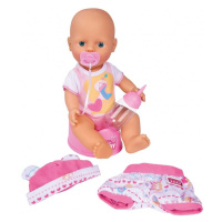Simba Baby pijící a čůrající panenka se sadou novorozeneckého oblečení