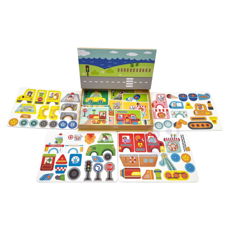 Tooky Toy Montessori vzdělávací puzzle Magnetická krabička Tooky