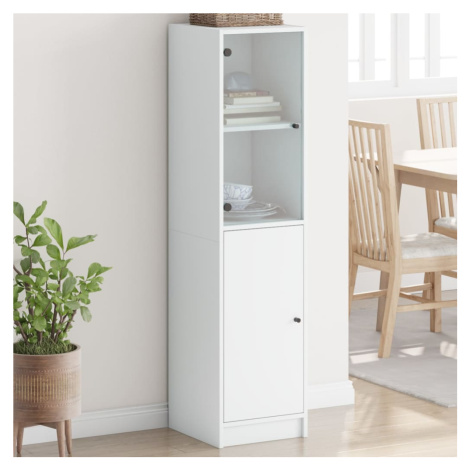 vidaXL Highboard se skleněnými dvířky bílý 35 x 37 x 142 cm