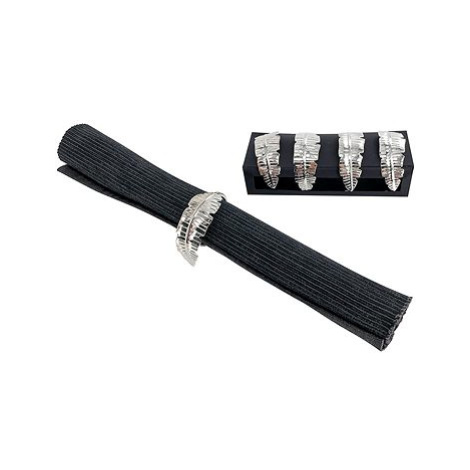 H&L Sada prstenů na ubrousky 4ks, stříbrná, varianta D