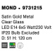 NOVA LUCE závěsné svítidlo MOND saténový zlatý kov čiré sklo E14 6x5W230V IP20 bez žárovky 97312