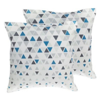BELIANI, Sada 2 polštářů geometrických vzorů 45 x 45 cm šedá a modrá CLEOME, 205791