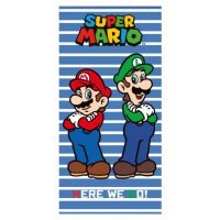 TipTrade Bavlněná froté osuška 70x140 cm - Super Mario a Luigi