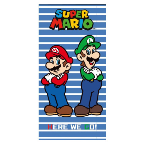 TipTrade Bavlněná froté osuška 70x140 cm - Super Mario a Luigi