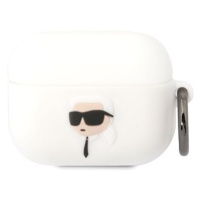 Karl Lagerfeld 3D Logo NFT Karl Head Silikonové Pouzdro pro Airpods Pro White