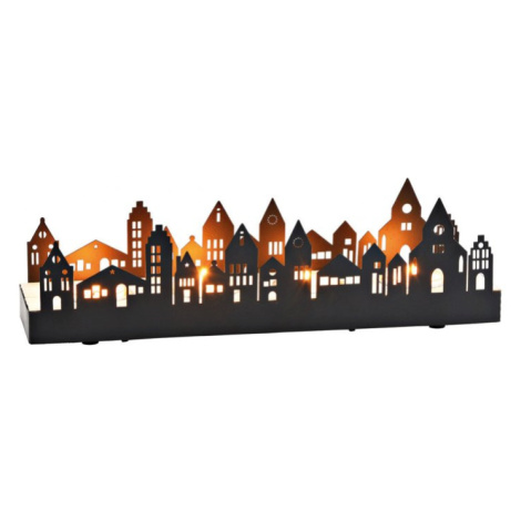 Adventní kovový svícen TOWN 19x8 cm černý