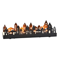 Adventní kovový svícen TOWN 30x8 cm černý