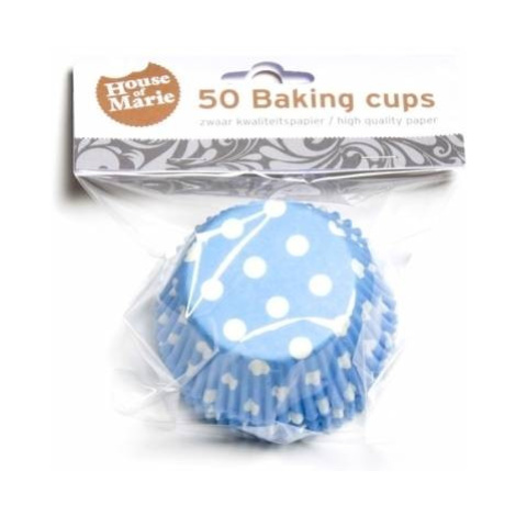Papírový košíček na muffiny modrý puntíkovaný 50ks House of Marie