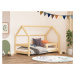 Benlemi Dětská postel domeček TERY se zábranou Zvolte barvu: Béžová, Zvolte rozměr: 90x160 cm, Z