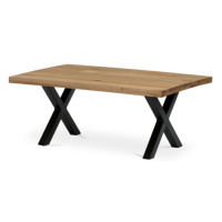 Stůl konferenční 110x70 cm, masiv dub, rovná hrana, kovová noha 