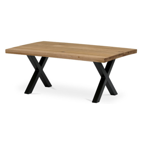 Stůl konferenční 110x70 cm, masiv dub, rovná hrana, kovová noha "X" 5x5 cm Autronic