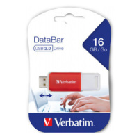 Verbatim USB flash disk, USB 2.0, 16GB, DataBar, červený, 49453, pro archivaci dat