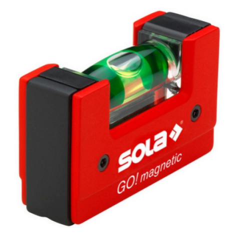 Kompaktní magnetická vodováha SOLA GO! magnetic CLIP 75mm 1libela s klipem na opasek 01621201