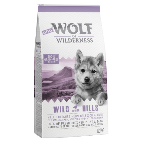 Výhodné balení: 2 x 12 kg Wolf of Wilderness Adult granule MIX - Adult Jehněčí + kachna