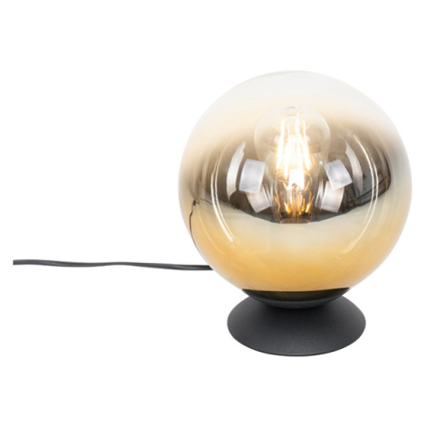 Stolní lampa Art Deco černá se zlatým sklem - Pallon QAZQA