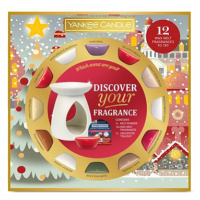 YANKEE CANDLE vánoční set 2024 aromalampa a vonné vosky 12× 22 g