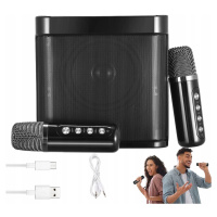 Bluetooth Reproduktor Usb Přenosný Boombox Karaoke Mikrofon Dálkové Ovládání Sada