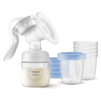 Philips AVENT Odsávačka mateřského mléka manuální + VIA 180 ml 5 ks