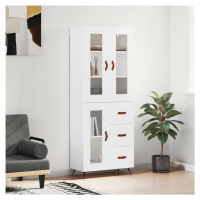 vidaXL Skříň highboard lesklá bílá 69,5 x 34 x 180 cm kompozitní dřevo