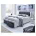 Dvoulůžková postel CASSANDRA S –⁠ 160x200, PU kůže, bílá/černá