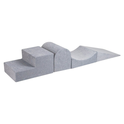 Světle šedé sametové pěnové hřiště 45x193x30 cm Montessori – Meowbaby