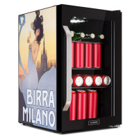 Klarstein Beersafe 70, Birra Milano Edition, chladnička, 70 litrů, 3 police, panoramatické sklen