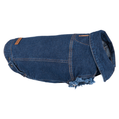 Bunda pro psy JEANS tmavě modrá různé velikosti Rozměr: Rozměr 40 cm - miniaturní knírač