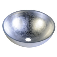 MURANO ARGENTO skleněné umyvadlo kulaté 40x14 cm, stříbrná AL5318-52