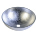 MURANO ARGENTO skleněné umyvadlo kulaté 40x14 cm, stříbrná AL5318-52