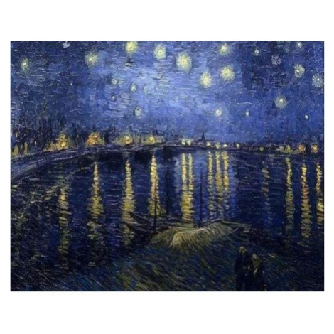 Figured ART Vyšívání křížkové sada - Van Gogh - Hvězdná noc nad Rhonou 32 x 40 cm