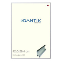 DANTIK rámeček 42 × 59,4, ALU profil 7022 Stříbrný matný plexi čiré