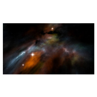 Fotografie night sky with stars and nebula, magann, 40x22.5 cm