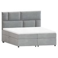 Světle šedá boxspring postel s úložným prostorem 140x200 cm Lola – Ropez