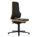 bimos Pracovní otočná židle NEON, patky, synchronní mechanika, PU pěna, oranžový flexibilní pás