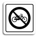 Accept Piktogram "zákaz jízdy na bicyklu" (80 × 80 mm) (bílá tabulka - černý tisk)