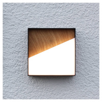 Eco-Light LED dobíjecí venkovní nástěnné světlo Meg, barva dřeva, 15 x 15 cm