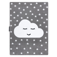 Dywany Łuszczów Dětský kusový koberec Petit Cloud stars grey - 140x190 cm