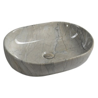 SAPHO DALMA keramické umyvadlo na desku, 59x42 cm, grigio 413