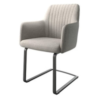 DELIFE Jídelní židle Greg-Flex světle šedá plochá tkanina konzolová podnož plochá černá