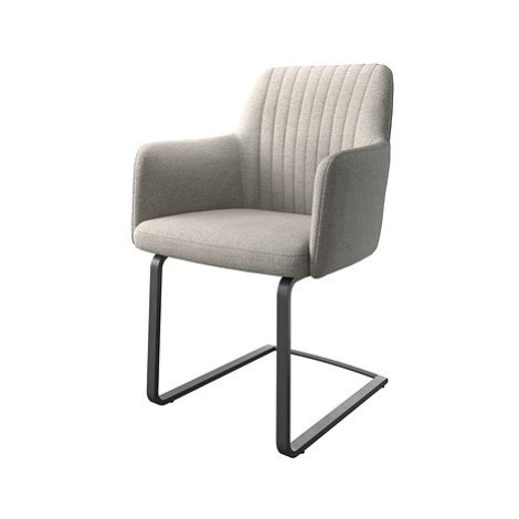 DELIFE Jídelní židle Greg-Flex světle šedá plochá tkanina konzolová podnož plochá černá