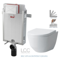 ALCADRAIN Renovmodul předstěnový instalační systém bez tlačítka + WC LAUFEN PRO LCC RIMLESS + SE