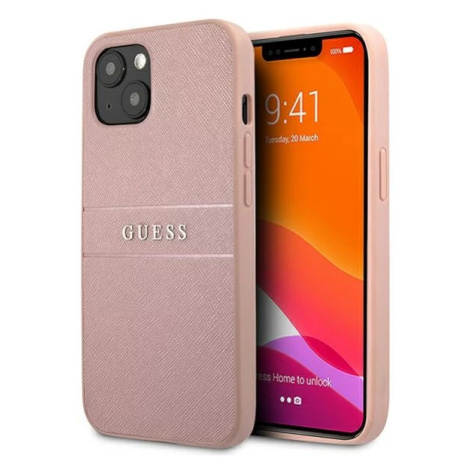 Kryt Guess GUHCP13SPSASBPI iPhone 13 mini 5,4" pink hardcase Saffiano Stripe (GUHCP13SPSASBPI)