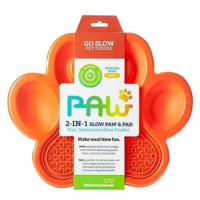 PetDreamHouse Interaktivní miska proti hltání Paw Slow oranžová 36cm