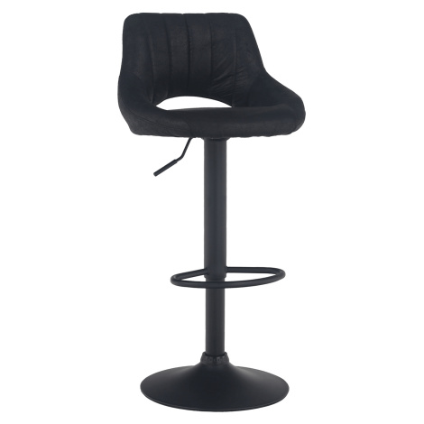 Barová židle, černá látka s efektem broušené kůže, LORASA Tempo Kondela