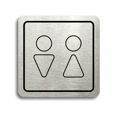 Accept Piktogram "WC muži, ženy VII" (80 × 80 mm) (stříbrná tabulka - černý tisk)