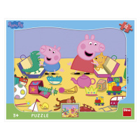 Puzzle Pepa Pig si hraje Tvary 12 dílků na podložce - Dino