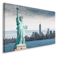 Plátno Socha Svobody Na Pozadí Mrakodrapů V New Yorku Varianta: 30x20
