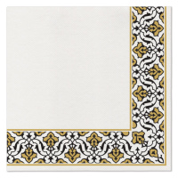 PAW - Ubrousky AIRLAID 40x40 cm - Floral Frame gold-black