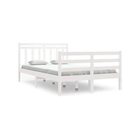 Rám postele bílý masivní dřevo 120 × 200 cm, 3105311 SHUMEE