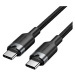 Vention USB 2.0 Type-C Male to Type-C Male 3A Cable 2M Black Aluminum Alloy Type